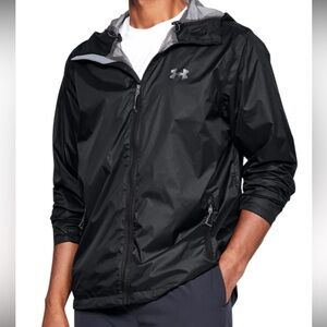 Under Armour Mens Storm Forefront Rain Jacket Size S Waterproof Hooded Nylon